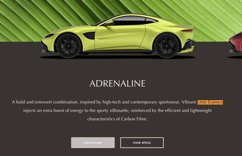 Illustration for article titled The Aston Martin Vantage's Awesome Highlighter Green Is Actually Called 'Lime Essence'